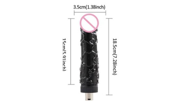 MToys - Szexgép dildo  18,5 cm. 003 - fekete.  Sex machine dildo 003 - black