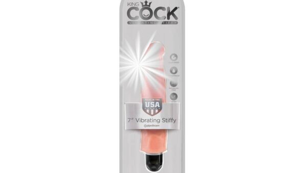 King Cock 7 inch Vibrating Stiffy Flesh- Realisztikus vibrátor