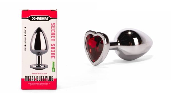 X-MEN Secret Shade Metal Butt Plug Red M