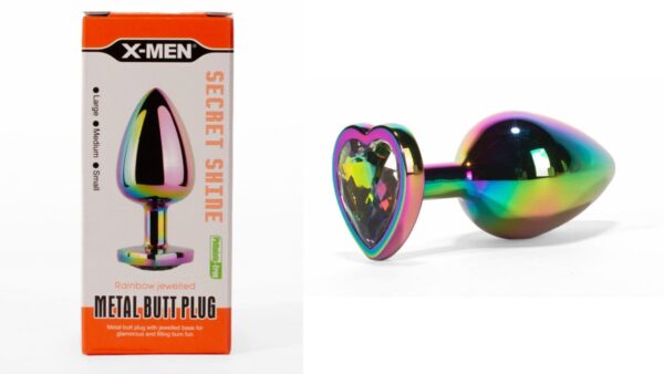 X-MEN Secret Shine Metal Butt Plug Rainbowheart L