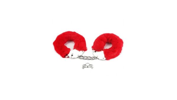 Fetish Pleasure Fluffy Hand Cuffs Red